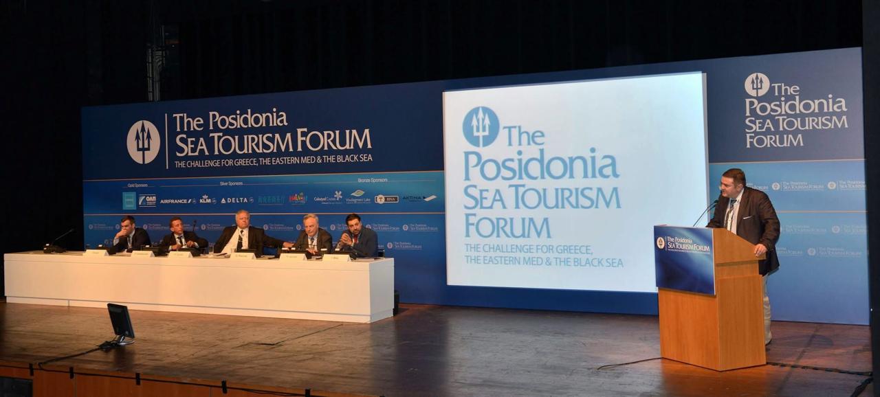 George Paliouras speaking at the Posidonia Sea Tourism Forum